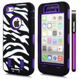 Apple Iphone 5C Case Silicone With Hard Pc Zebra 2in1 Hybrid High Impact Protective For Apple Iphone 5C Case(Deep Blue)