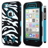 Apple Iphone 5C Case Silicone With Hard Pc Zebra 2in1 Hybrid High Impact Protective For Apple Iphone 5C Case(Teal)