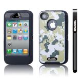 Apple Iphone 4 4S Case Silicone With Hard Pc Camo Digital Camo 2in1 Hybrid High Impact Protective Case For Apple Iphone 4 4S(Green with Black)