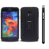 Samsung I9600 Galaxys5 Case Hard Pc Double Color 2in1 Hybrid High Impact With Kickstand Protective Case For I9600 Galaxys5(Black)