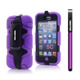 Apple Iphone 5C Case Silicone With Hard Pc Double Color Clips Protective Case For Apple Iphone 5C(Purple)