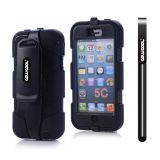 Apple Iphone 5C Case Silicone With Hard Pc Double Color Clips Protective Case For Apple Iphone 5C(Black)