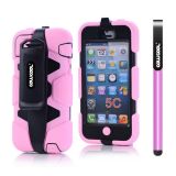 Apple Iphone 5C Case Silicone With Hard Pc Double Color Clips Protective Case For Apple Iphone 5C(Pink)