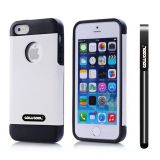 Apple Iphone 5 5S Case Pu Leather Crazy Maghreb Single Layer Protective Case For Apple Iphone 5 5S(White with Black)