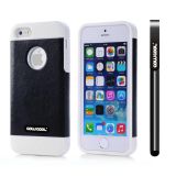 Apple Iphone 5 5S Case Pu Leather Crazy Maghreb Single Layer Protective Case For Apple Iphone 5 5S(Black with White)