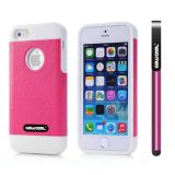 Apple Iphone 5 5S Case Pu Leather Crazy Maghreb Single Layer Protective Case For Apple Iphone 5 5S(Pink with White)