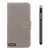 Apple Iphone 5C Case Leather Vintage Textures Hand Stitching Wallet Protective Case For Apple Iphone 5C(Grey)