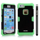 Apple Iphone 5 5S Case Luminous Silicone With Hard Pc Double Color 2in1 Hybrid High Impact Protective Case For Apple Iphone 5 5S(Green with Black)