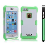 Apple Iphone 5 5S Case Luminous Silicone With Hard Pc Double Color 2in1 Hybrid High Impact Protective Case For Apple Iphone 5 5S(Green with White)