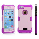 Apple Iphone 5 5S Case Luminous Silicone With Hard Pc Double Color 2in1 Hybrid High Impact Protective Case For Apple Iphone 5 5S(Purple with violet)