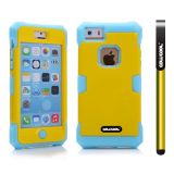 Apple Iphone 5C Case Silicone With Hard Pc Bright 2in1 Hybrid High Impact Protective Case For Apple Iphone 5C(Yellow with Sky Blue)