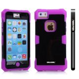 Apple Iphone 5C Case Luminous Silicone With Hard Pc Bright 2in1 Hybrid High Impact Protective Case For Apple Iphone 5C(Purple)