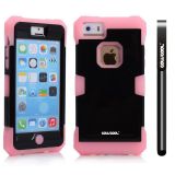 Apple Iphone 5C Case Luminous Silicone With Hard Pc Bright 2in1 Hybrid High Impact Protective Case For Apple Iphone 5C(Pink)