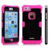 Apple Iphone 5C Case Luminous Silicone With Hard Pc Bright 2in1 Hybrid High Impact Protective Case For Apple Iphone 5C(Rose Pink)