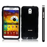 Samsung Note 3 Case Silicone With Hard Pc Double Color 3in1 Hybrid High Impact Protective Case For Samsung Note 3(Black with Black)