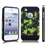 Apple Iphone 4 4S Case Tpu With Pc Double Color 2in1 Hybrid High Impact Protective Case For Apple Iphone 4 4S(Camo Digital Camo)