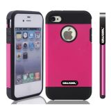 Apple Iphone 4 4S Case Tpu With Pc Double Color 2in1 Hybrid High Impact Protective Case For Apple Iphone 4 4S(Pink)