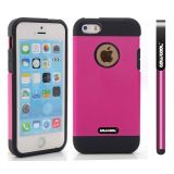 Apple Iphone 5 5S Case Tpu With Pc Double Color 2in1 Hybrid High Impact Protective Case For Apple Iphone 5 5S(Pink)