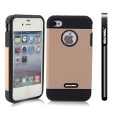 Apple Iphone 4 4S Case Tpu With Pc Double Color 2in1 Hybrid High Impact Protective Case For Apple Iphone 5 5S(Light brown)