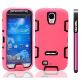 Apple Iphone 4 4S Case Silicone With Hard Pc Double Color 2in1 Hybrid High Impact Protective Case For Apple Iphone 4 4S(Pink with Black)