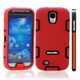 Apple Iphone 4 4S Case Silicone With Hard Pc Double Color 2in1 Hybrid High Impact Protective Case For Apple Iphone 4 4S(Red with Black)