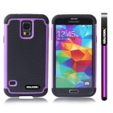 Samsung N9600 Galaxys5 Case Silicone With Hard Pc Football Texture 3in1 Hybrid High Impact Protective Case For Samsung N9600 Galaxys5(Purple)