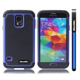 Samsung N9600 Galaxys5 Case Silicone With Hard Pc Football Texture 3in1 Hybrid High Impact Protective Case For Samsung N9600 Galaxys5(Blue)