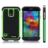 Samsung N9600 Galaxys5 Case Silicone With Hard Pc Football Texture 3in1 Hybrid High Impact Protective Case For Samsung N9600 Galaxys5(Green)