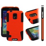 Samsung N9600 Galaxys5 Case Silicone With Hard Pc Mesh Hole 2in1 Hybrid High Impact Protective Case For(Orange)