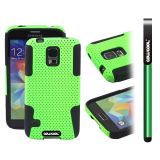 Samsung N9600 Galaxys5 Case Silicone With Hard Pc Mesh Hole 2in1 Hybrid High Impact Protective Case For(Green)