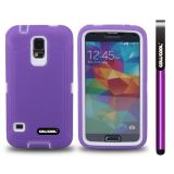 Samsung N9600 Galaxys5 Case Silicone With Hard Pc Tilt The Grid Texture 2in1 Hybrid High Impact Protective Case For(Purple)