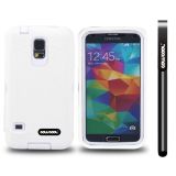 Samsung N9600 Galaxys5 Case Silicone With Hard Pc Tilt The Grid Texture 2in1 Hybrid High Impact Protective Case For(White)