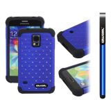 Samsung N9600 Galaxys5 Case Silicone With Hard Pc Starry Sky Pattern Glitter Studded Diamond 3in1 Hybrid High Impact Protective Case For(Blue)