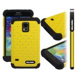 Samsung N9600 Galaxys5 Case Silicone With Hard Pc Starry Sky Pattern Glitter Studded Diamond 3in1 Hybrid High Impact Protective Case For(Yellow)