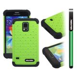 Samsung N9600 Galaxys5 Case Silicone With Hard Pc Starry Sky Pattern Glitter Studded Diamond 3in1 Hybrid High Impact Protective Case For(Green)