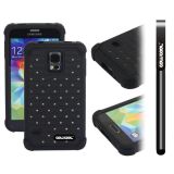 Samsung N9600 Galaxys5 Case Silicone With Hard Pc Starry Sky Pattern Glitter Studded Diamond 3in1 Hybrid High Impact Protective Case For(Black)