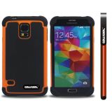 Samsung N9600 Galaxys5 Case Silicone With Hard Pc Football Texture 3in1 Hybrid High Impact Protective Case For Samsung N9600 Galaxys5(Orange)