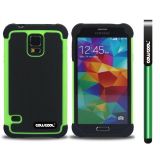 Samsung N9600 Galaxys5 Case Silicone With Hard Pc Football Texture 3in1 Hybrid High Impact Protective Case For Samsung N9600 Galaxys5(Green)