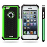 Apple Iphone 5C Case Silicone With Hard Pc Football Texture 2in1 Hybrid High Impact Protective Case For Apple Iphone 5C(Green)