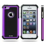 Apple Iphone 5C Case Silicone With Hard Pc Football Texture 2in1 Hybrid High Impact Protective Case For Apple Iphone 5C(Purple)