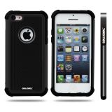 Apple Iphone 5C Case Silicone With Hard Pc Football Texture 2in1 Hybrid High Impact Protective Case For Apple Iphone 5C(Black)