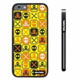 Apple iphone 6 4.7 inch Case Hard PC Cross matrix cute Skull With Black Shell Single Layer Protective Case (Yellow)