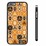 Apple iphone 6 4.7 inch Case Hard PC Cross matrix cute Skull With Black Shell Single Layer Protective Case (Light Orange)