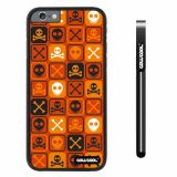 Apple iphone 6 4.7 inch Case Hard PC Cross matrix cute Skull With Black Shell Single Layer Protective Case (Orange)