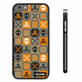 Apple iphone 6 4.7 inch Case Hard PC Cross matrix cute Skull With Black Shell Single Layer Protective Case (Light brown)