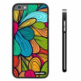 Apple iphone 6 4.7 inch Case Hard PC Colorful Petal tribal Black Shell Single Layer Protective Case (15)