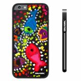 Apple iphone 6 4.7 inch Case Hard PC Colorful kid Watercolor Fish Competition food Black Shell Single Layer Protective Case (5)