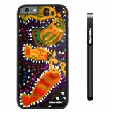 Apple iphone 6 4.7 inch Case Hard PC Colorful kid Watercolor Fish Competition food Black Shell Single Layer Protective Case (19)