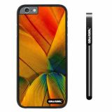 Apple iphone 6 4.7 inch Case Hard PC Colorful birds feathers Black Shell Single Layer Protective Case (2)