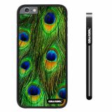 Apple iphone 6 4.7 inch Case Hard PC Colorful peacocks feathers Black Shell Single Layer Protective Case (8)